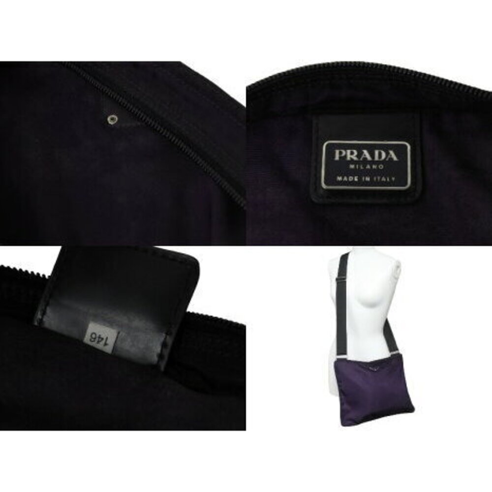 Prada Tessuto nylon shoulder bag triangle logo purple black - Picture 8 of 8